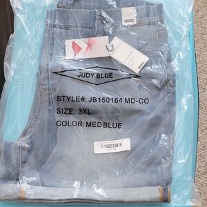 Judy Blue Light Blue Lycra Pull On Denim Shorts 3XL